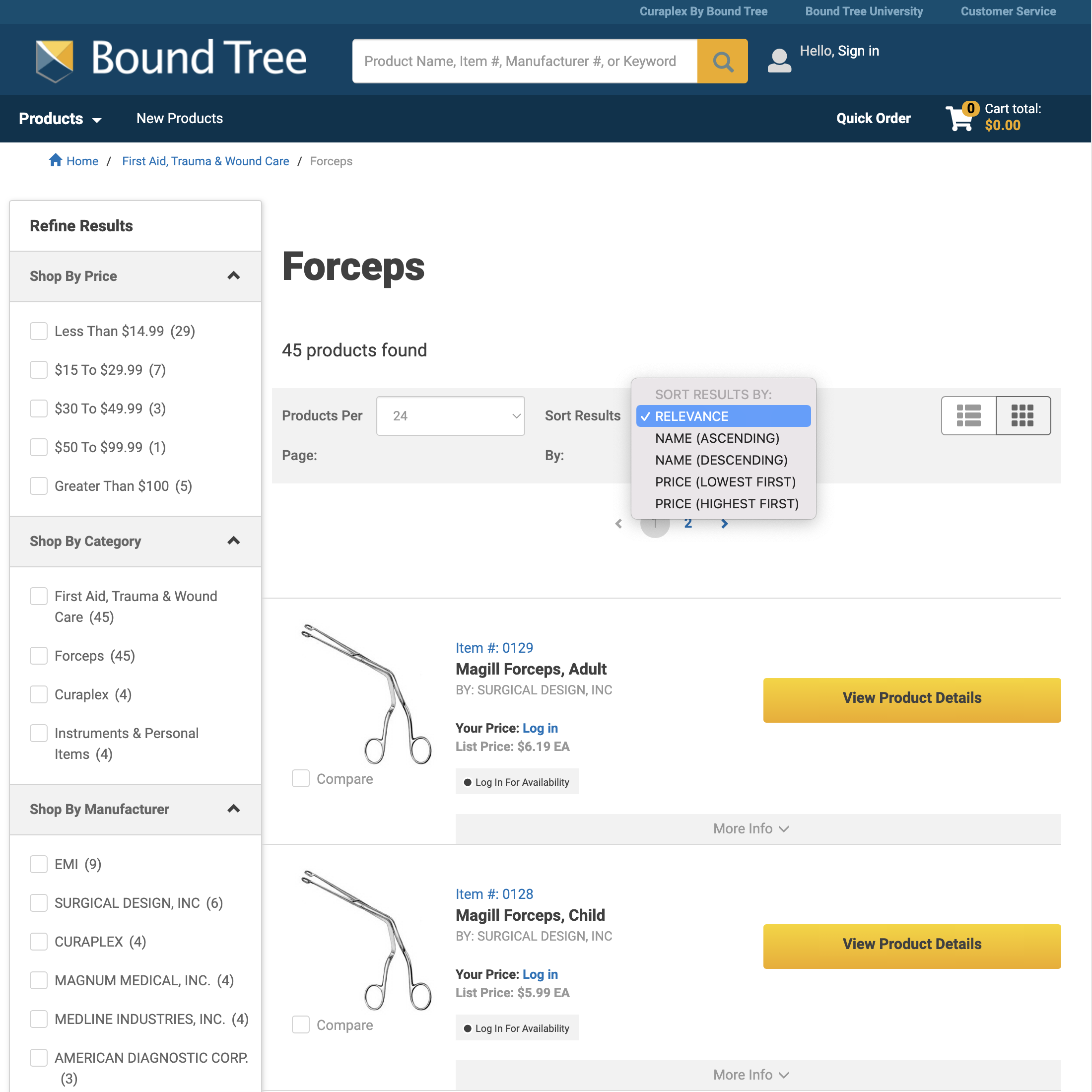 Bound Tree Medical’s Sorting Tool 289 of 520 Sorting Tool Examples